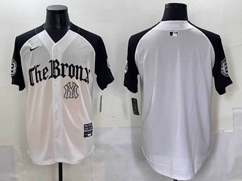 Men 2025 New York Yankees Blank White black Five generations Joint Name Nike MLB Jersey style 55->new york yankees->MLB Jersey